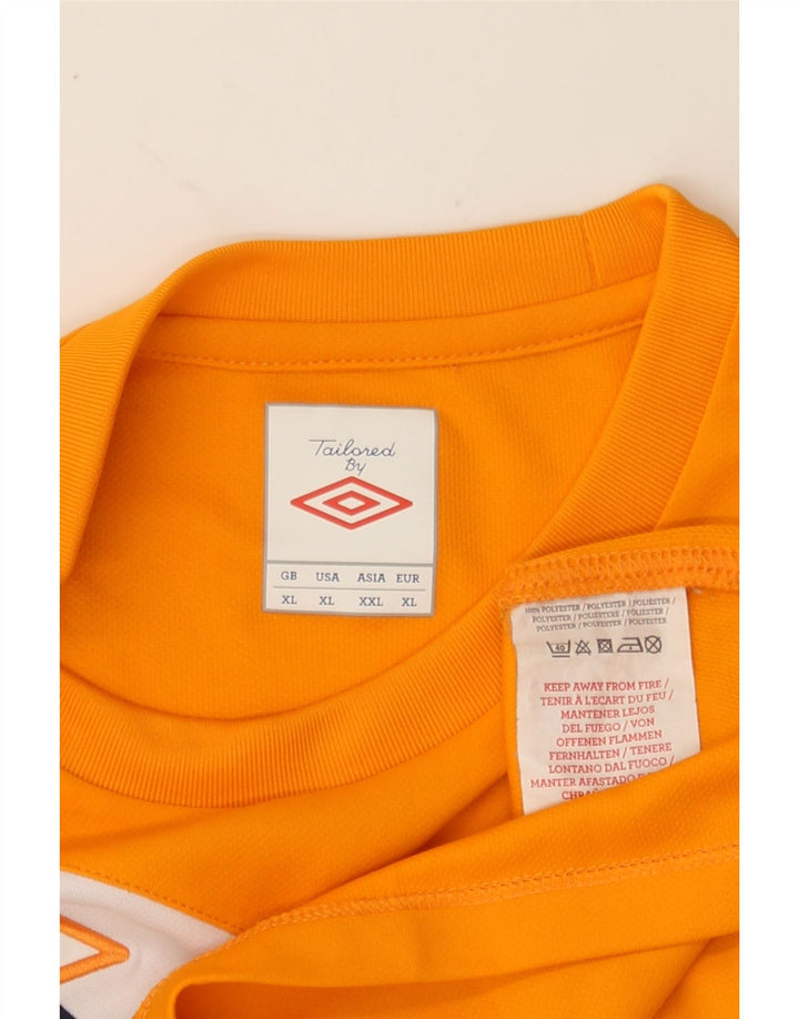 UMBRO Mens Sweatshirt Jumper XL Orange Colourblock Polyester Vintage Umbro and Second-Hand Umbro from Messina Hembry 