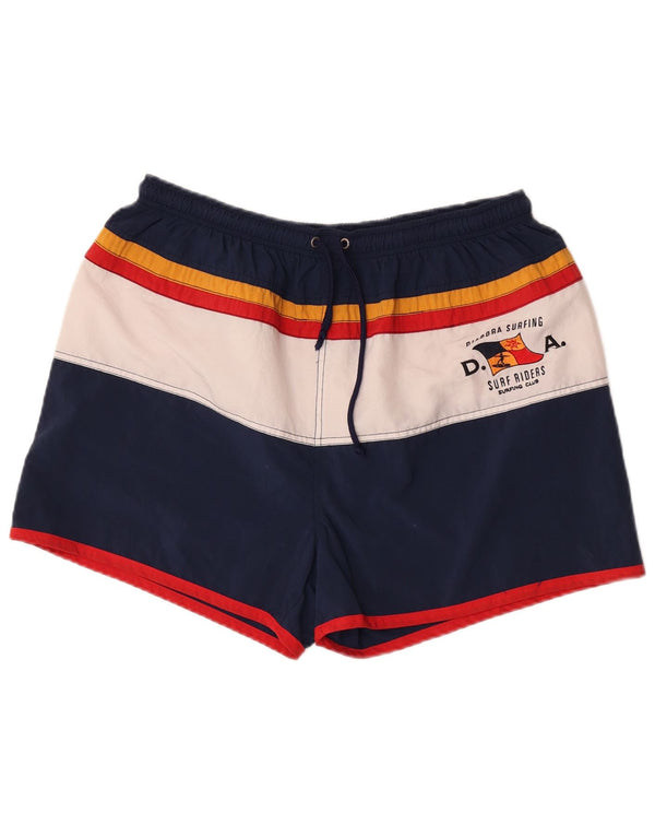 Мужские шорты для плавания Diadora с рисунком 2XL, темно-синие, полиамид с цветными блоками