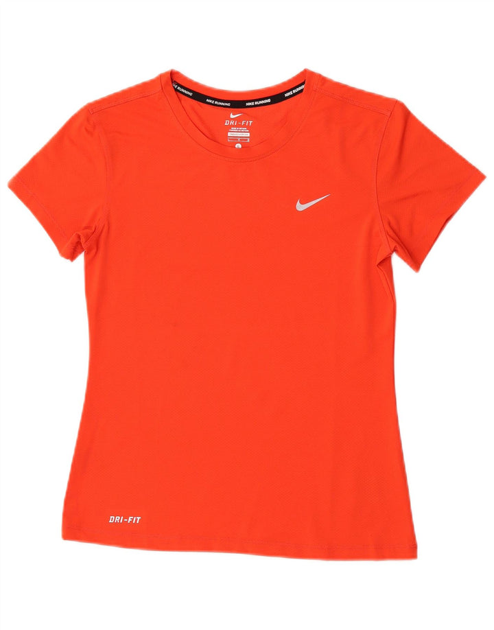 Женская футболка с графическим принтом Nike Dri Fit UK 14, большой оранжевый полиэстер