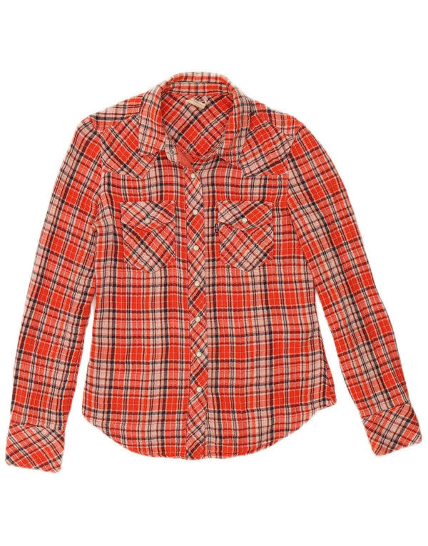 Женская фланелевая рубашка Levi's UK 6 XS, хлопок в красную клетку