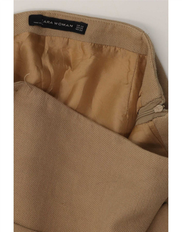 Женская мини-юбка Zara XS W24 Бежевая