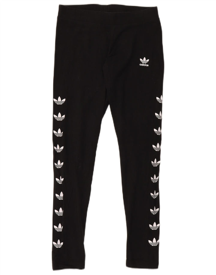 Женские леггинсы Adidas с рисунком UK 12, средний черный хлопок, черный