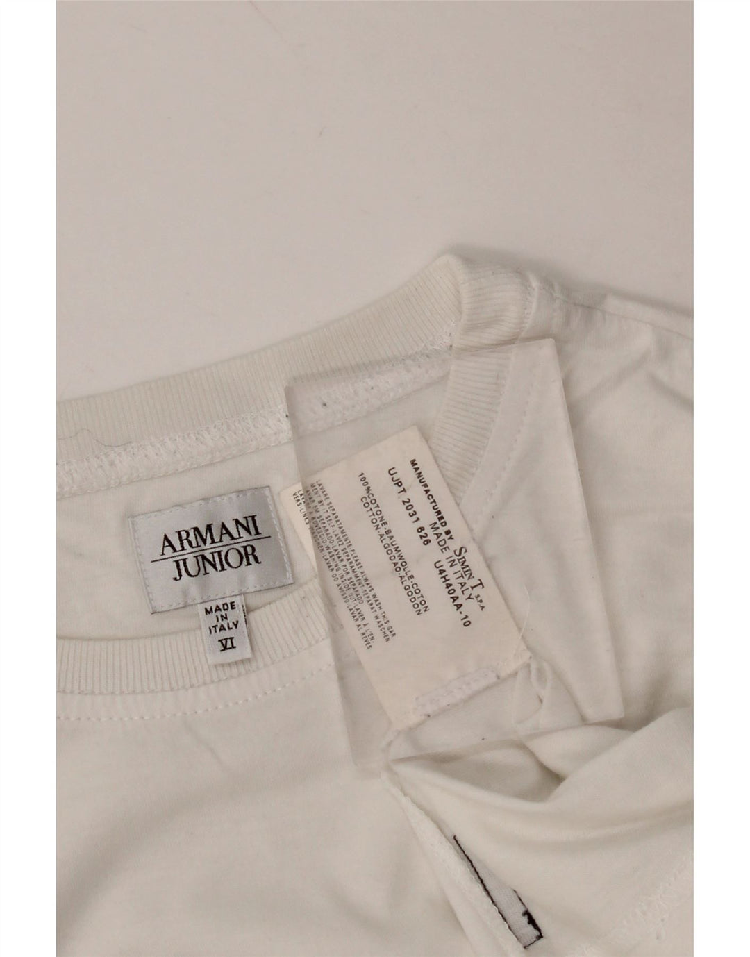 ARMANI JUNIOR Футболка с рисунком для мальчиков Топ 11-12 лет Белый хлопок