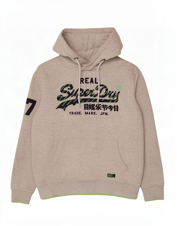 Мужской джемпер с капюшоном Superdry XL, серый в крапинку, хлопок