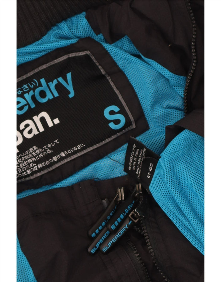 Мужская дождевик с капюшоном Superdry UK 36, маленький черный нейлон