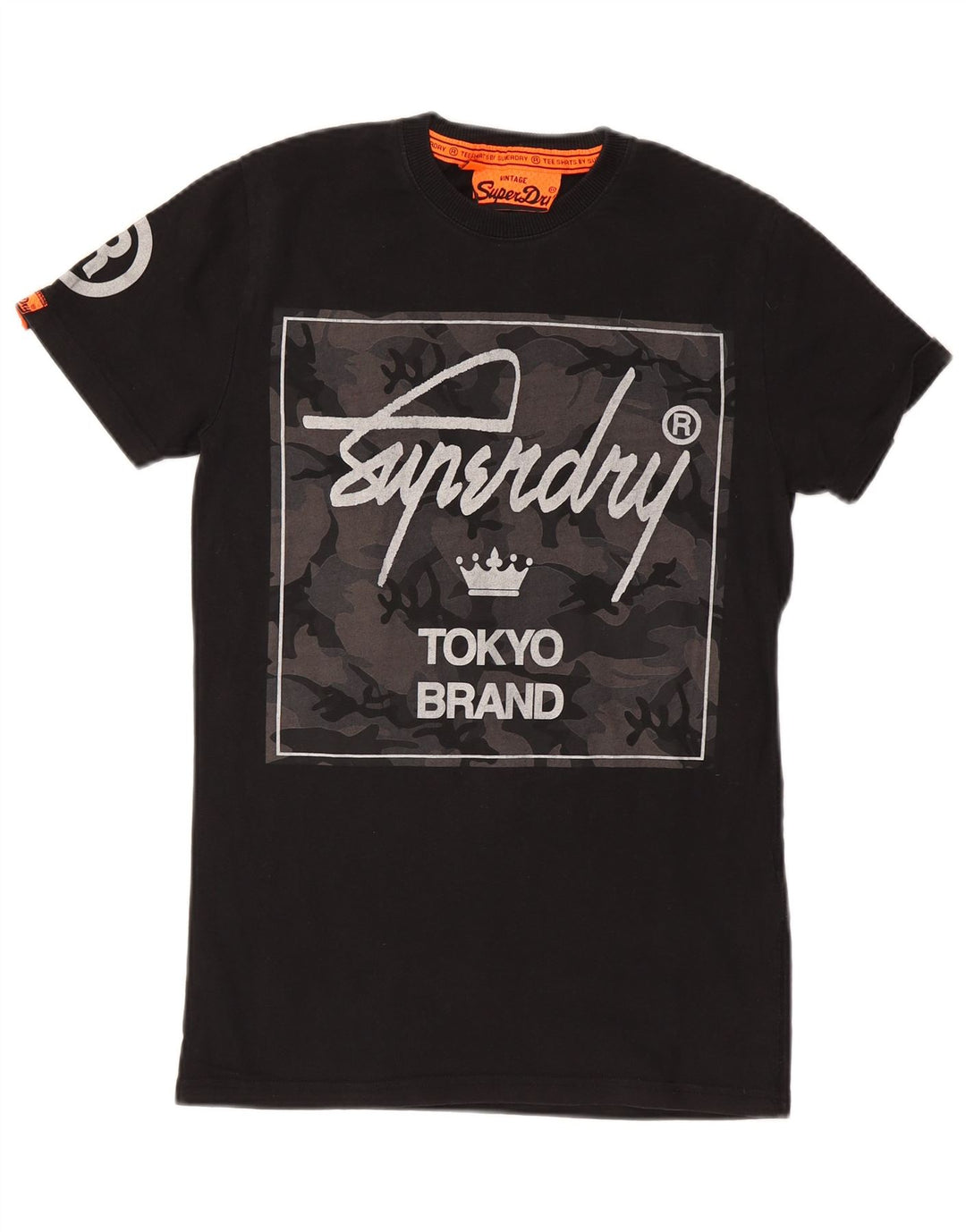 SUPERDRY Мужская футболка с рисунком Top XS, черный хлопок
