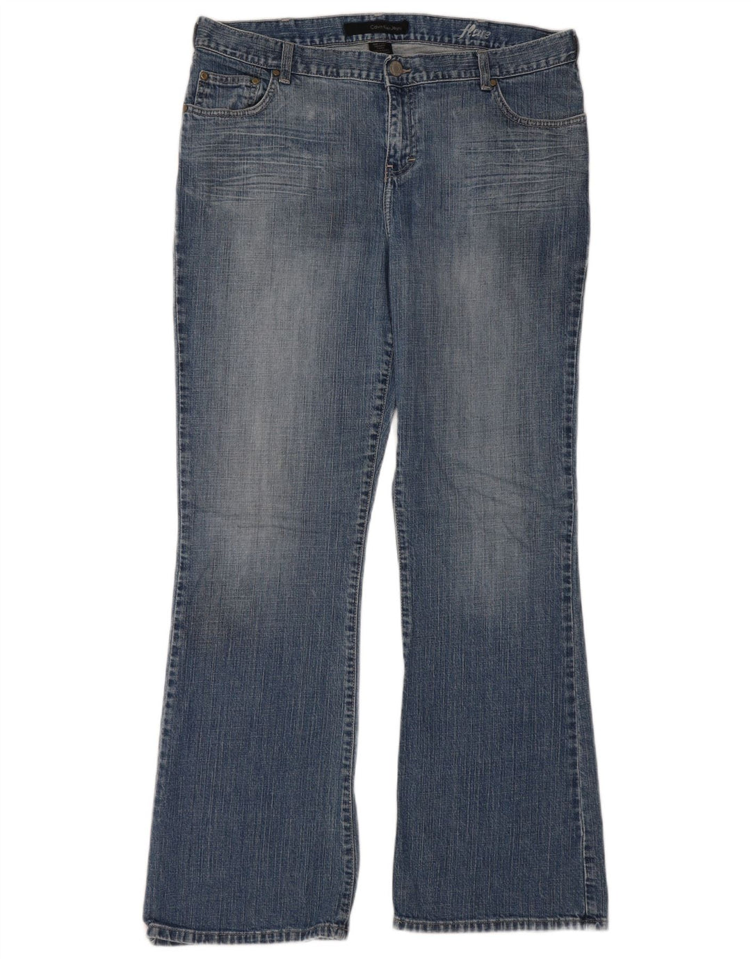 Женские расклешенные джинсы CALVIN KLEIN США 16 XL W36 L32 Синий хлопок