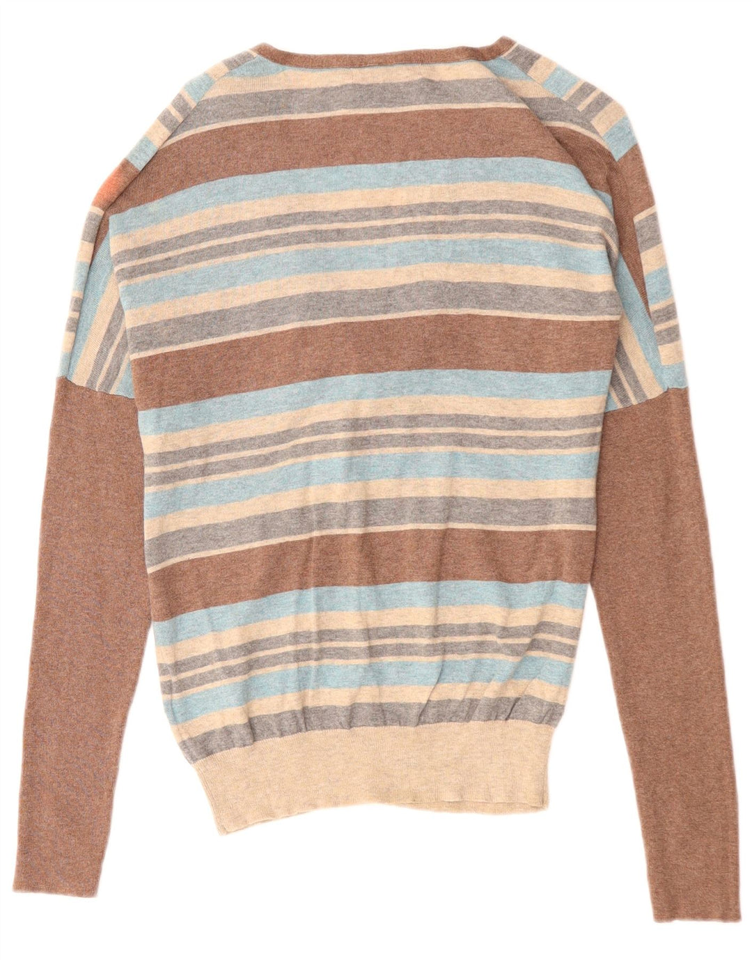 Женский джемпер с v-образным вырезом MONSONON UK 12, средний, разноцветный в полоску