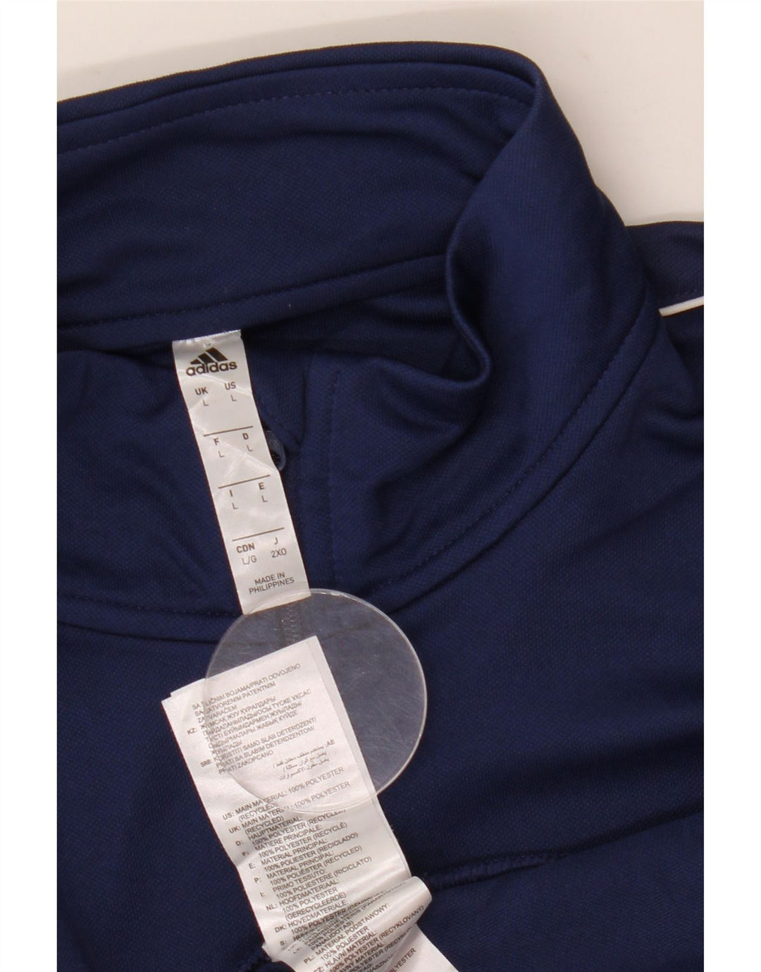 Мужской пуловер с воротником на молнии Adidas Aeroready, большой темно-синий