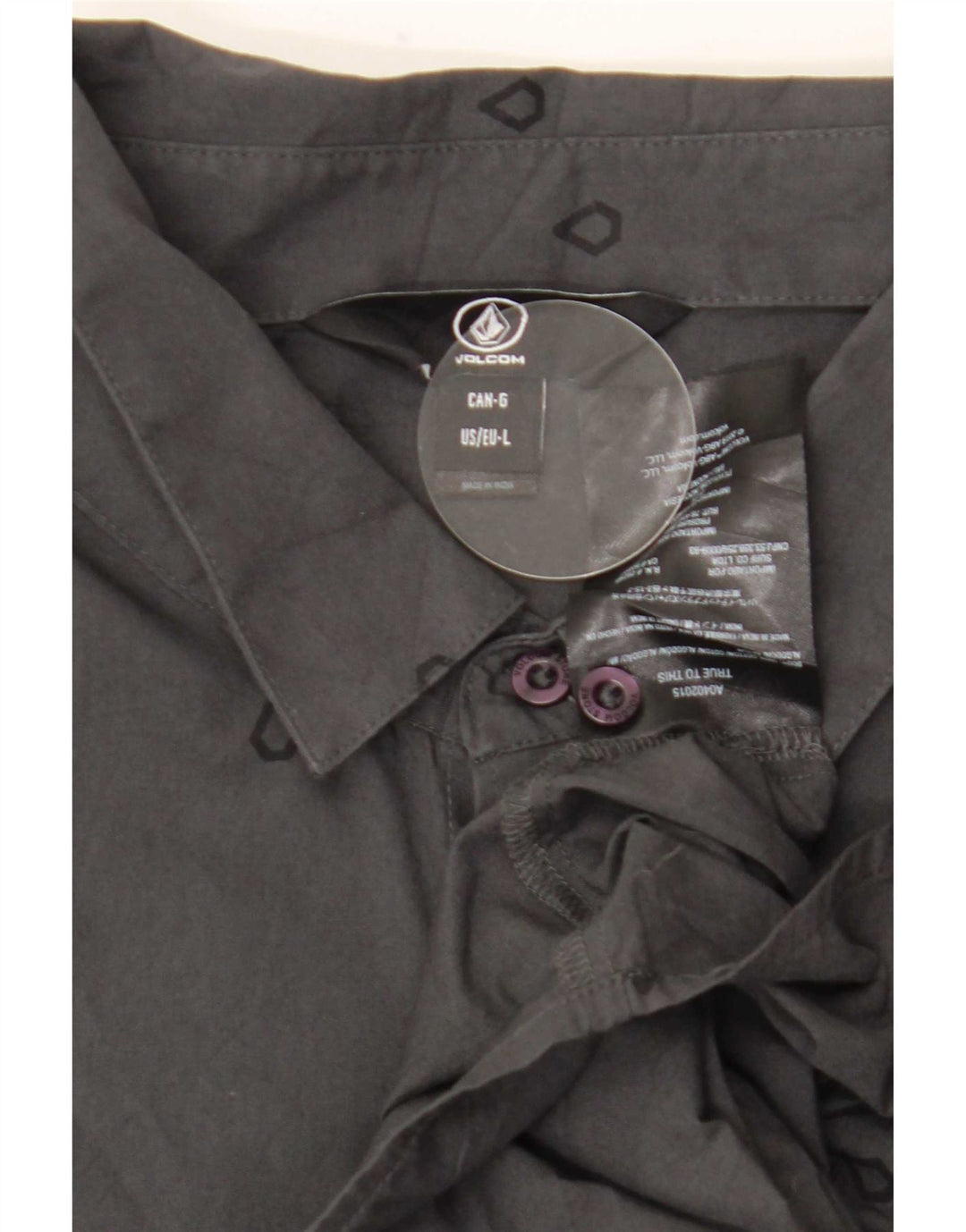 Мужская рубашка Volcom с коротким рукавом и рисунком, большая серая хлопковая рубашка с геометрическим рисунком