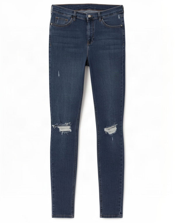 Женские потертые джинсы скинни Topshop W30 L32, синий хлопок