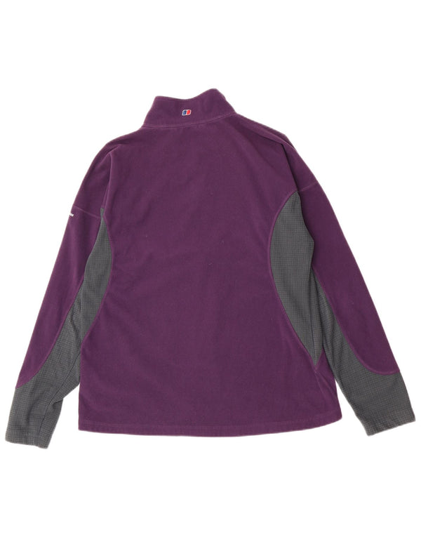 Berghaus Женский флисовый джемпер с воротником на молнии UK 18 XL Фиолетовый с цветными блоками Спортивный