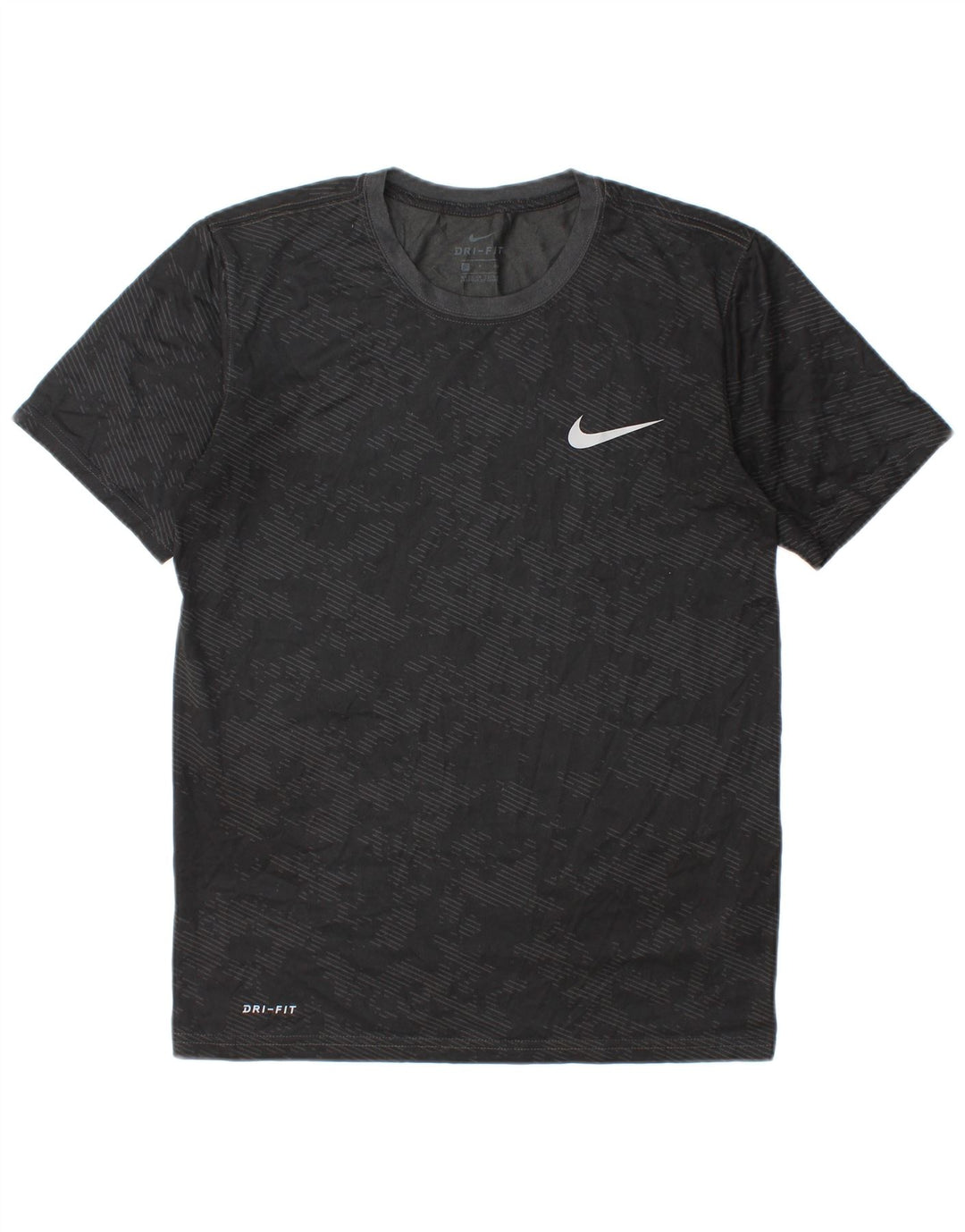 Мужская футболка Nike Dri Fit, маленький черный камуфляжный полиэстер