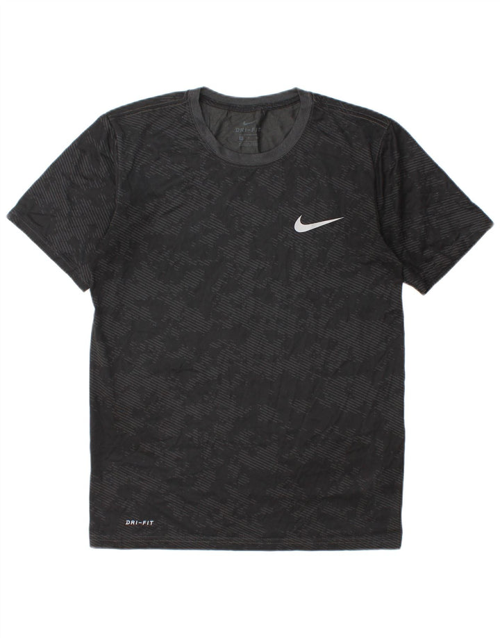 Мужская футболка Nike Dri Fit, маленький черный камуфляжный полиэстер