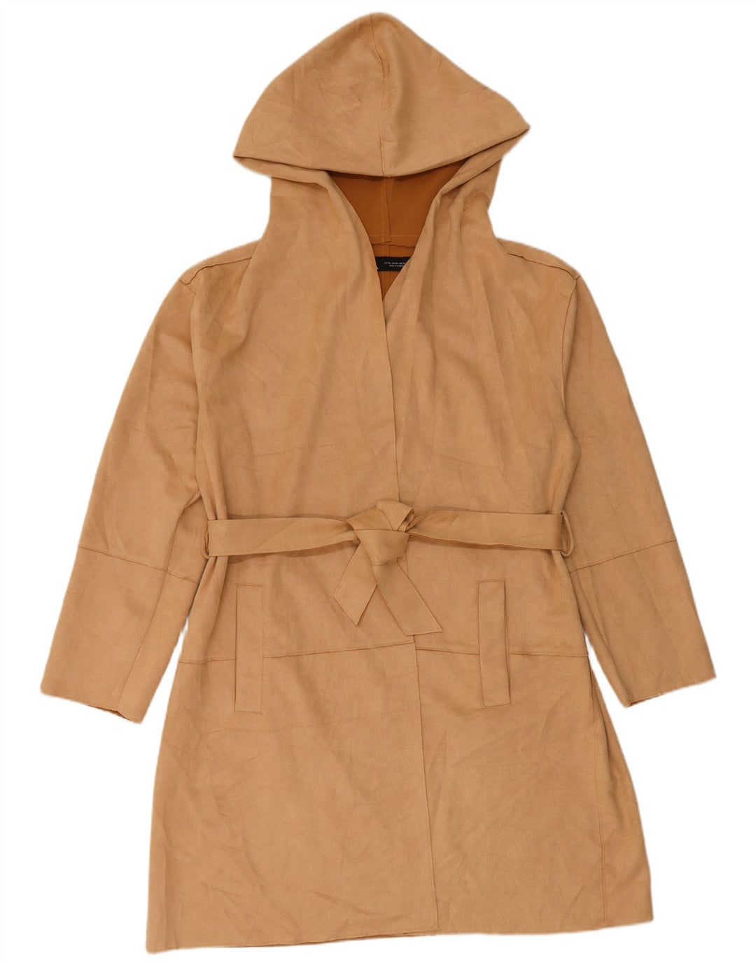 Женское пальто с капюшоном Zara UK 18 XL Бежевый