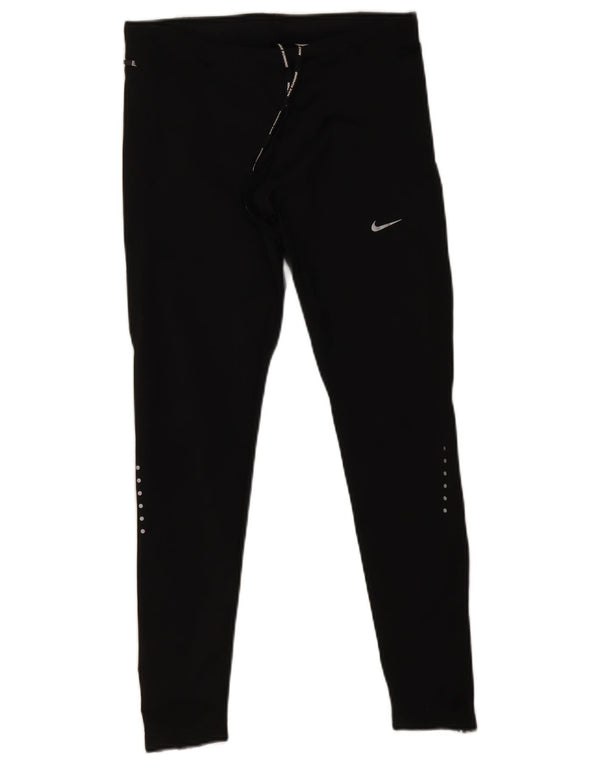 Женские леггинсы Nike Dri Fit UK 12, средний черный полиэстер