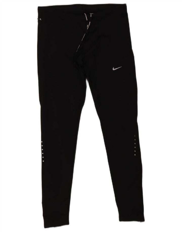 Женские леггинсы Nike Dri Fit UK 12, средний черный полиэстер