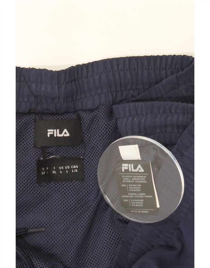 Мужские спортивные шорты Fila, большие темно-синие, полиэстер с цветными блоками