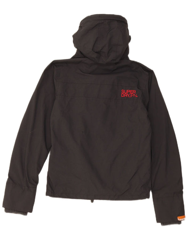 Женская дождевик с капюшоном и графикой Superdry UK 6 XS, черный нейлон