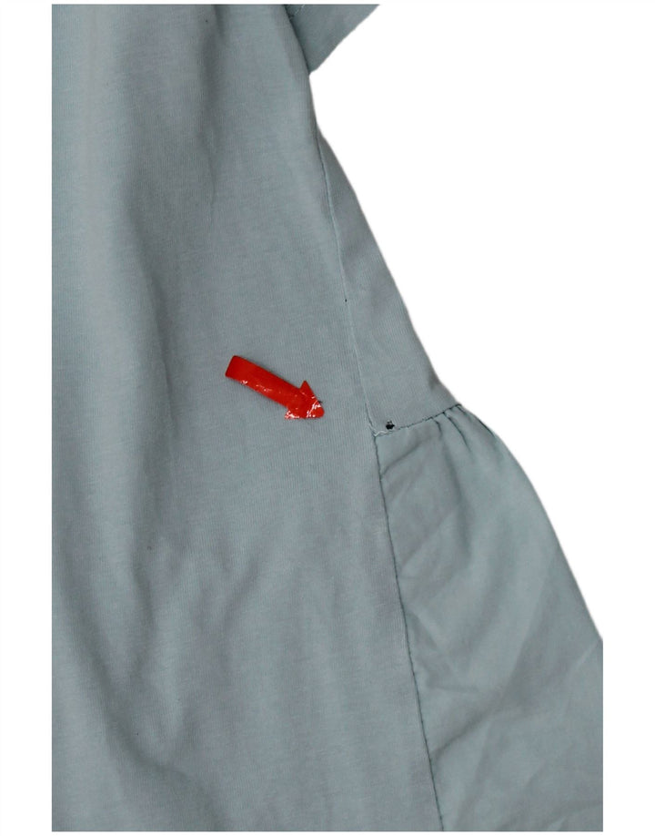 Женская блузка Zara Top UK 12, хлопковый средний синий цвет