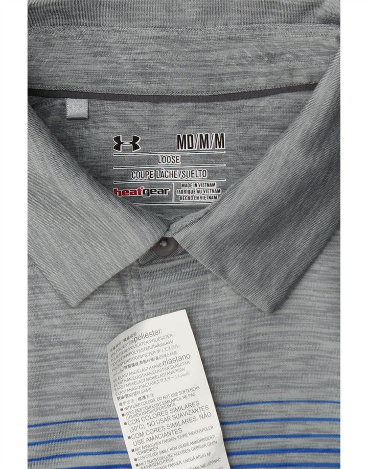 Мужская рубашка поло UNDER ARMOR Heat Gear, средний серый полиэстер с цветными блоками