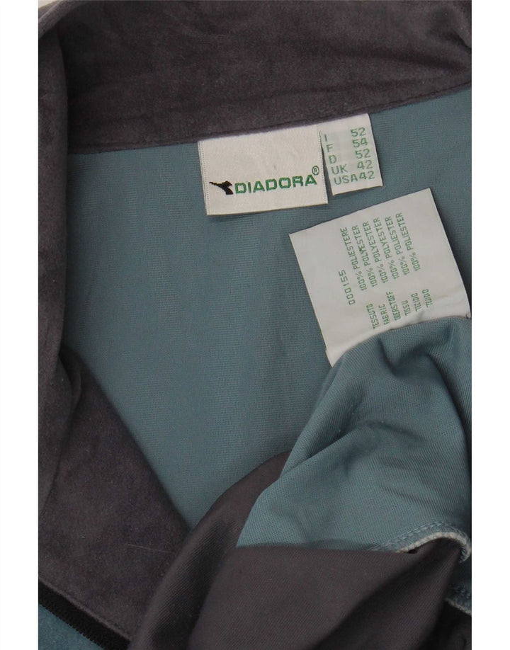 Мужская флисовая куртка Diadora UK 42 XL, синяя, полиэстер с цветными блоками