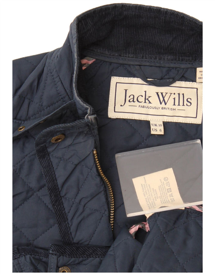 Женская стеганая куртка Jack Wills UK 10, маленькая, темно-синяя, полиэстер