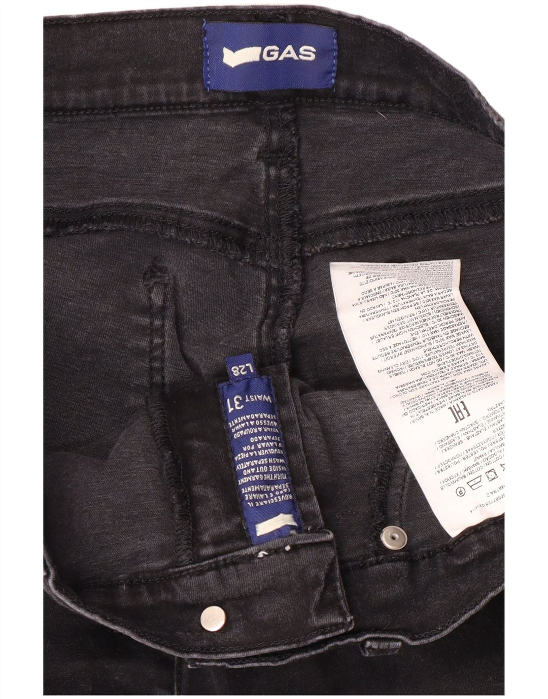 Женские узкие джинсы Gas W31 L28, черный хлопок