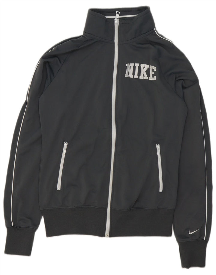 Женский спортивный костюм с графическим рисунком Nike, маленькая серая куртка из полиэстера