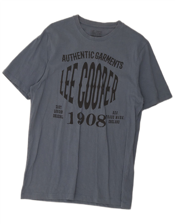 Мужская футболка с рисунком Lee Cooper XL, синяя, хлопок