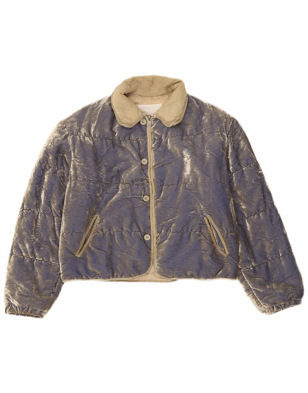 Cipriani Женская бархатная стеганая куртка IT 42 Medium Blue