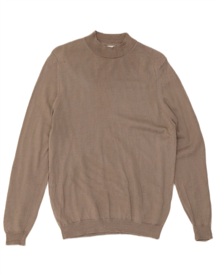 Женский джемпер с круглым вырезом Zara UK 14, средний коричневый цвет