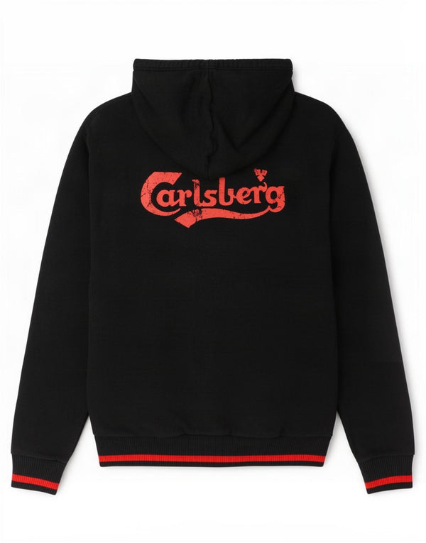 Carlsberg Женский свитер с капюшоном на молнии с графическим рисунком UK 18 XL Темно-синий с цветными блоками