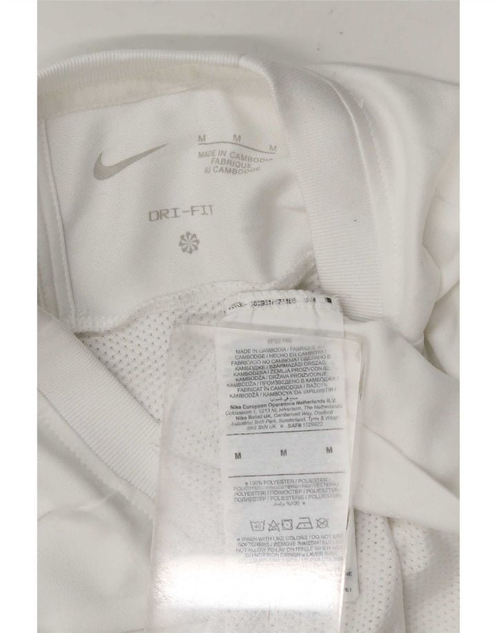 Мужская футболка Nike Dri Fit, средний белый полиэстер с цветными блоками