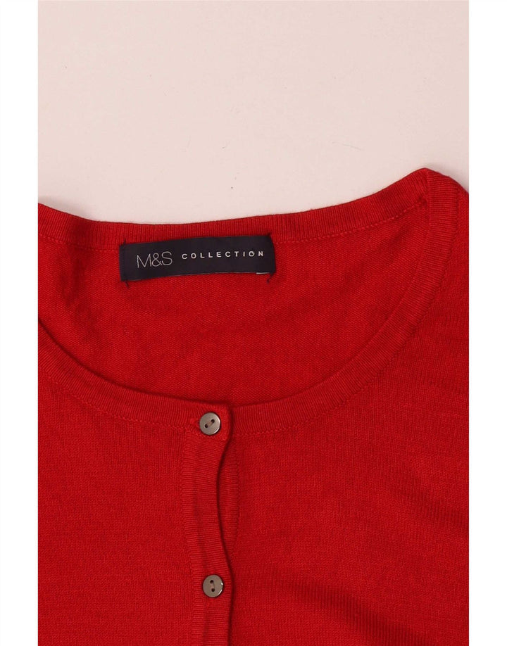 Женский кардиган-свитер Marks & Spencer UK 14, средний красный