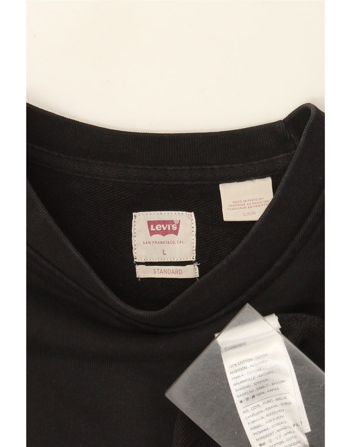 Мужской свитшот Levi's Standard, большой черный хлопковый джемпер