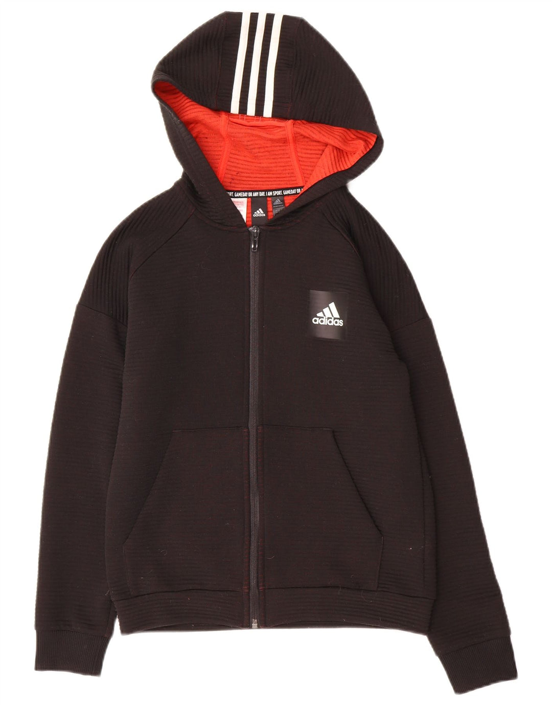 Свитер с капюшоном на молнии для мальчиков Adidas 11-12 лет, черный полиэстер