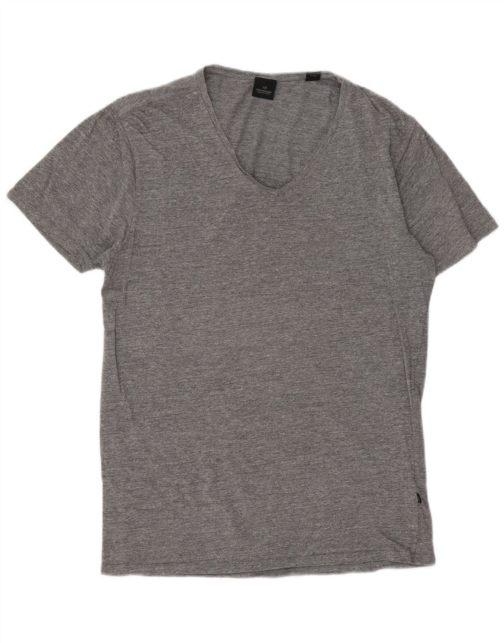 SCOTCH & SODA Mens T-Shirt Top Small Grey Flecked Cotton