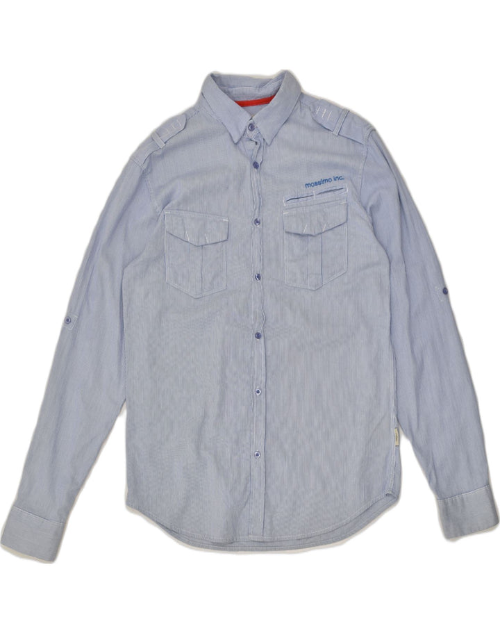 MOSSIMO Mens Slim Shirt Medium Blue Pinstripe Cotton | Vintage Mossimo | Thrift | Second-Hand Mossimo | Used Clothing | Messina Hembry 