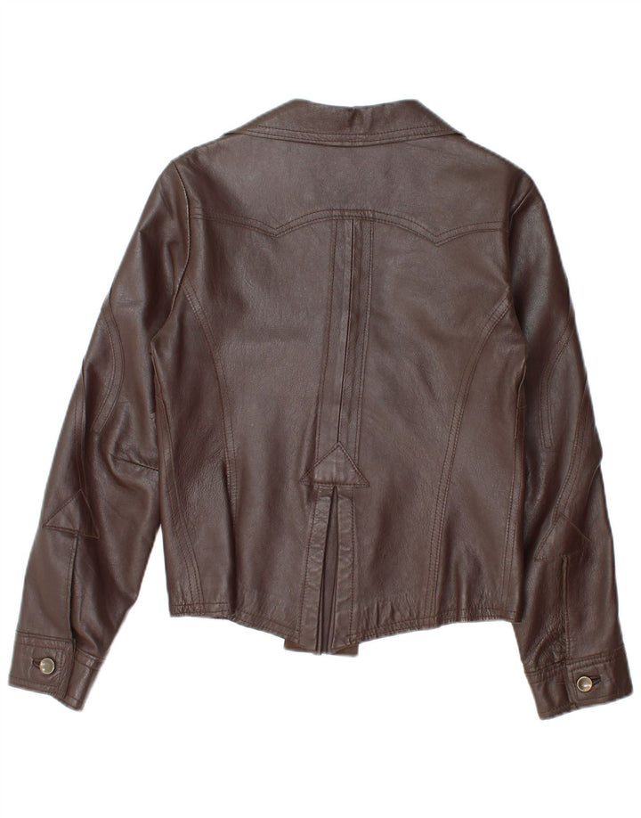 Винтажная женская кожаная куртка IT 44 Medium Brown Leather