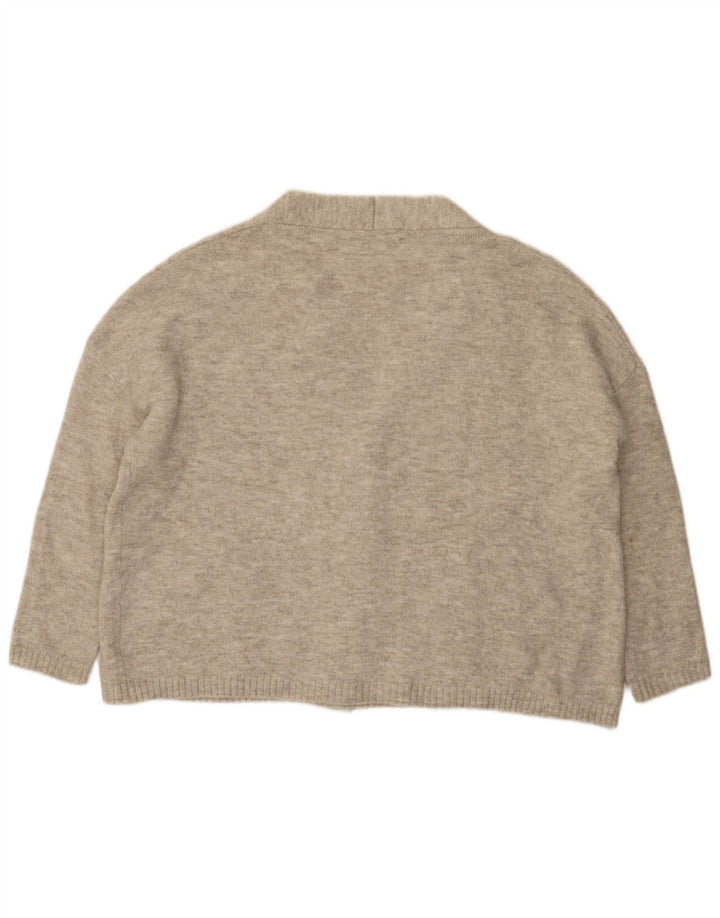 Женский свободный кардиган Zara UK 10, маленький серый в крапинку