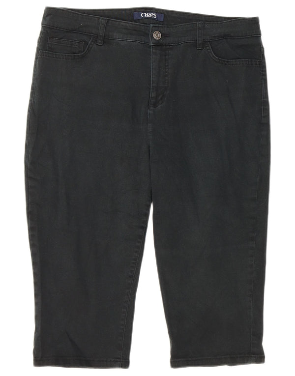Женские прямые капри Chaps, размер США 12, большой размер W34 L22, черный хлопок