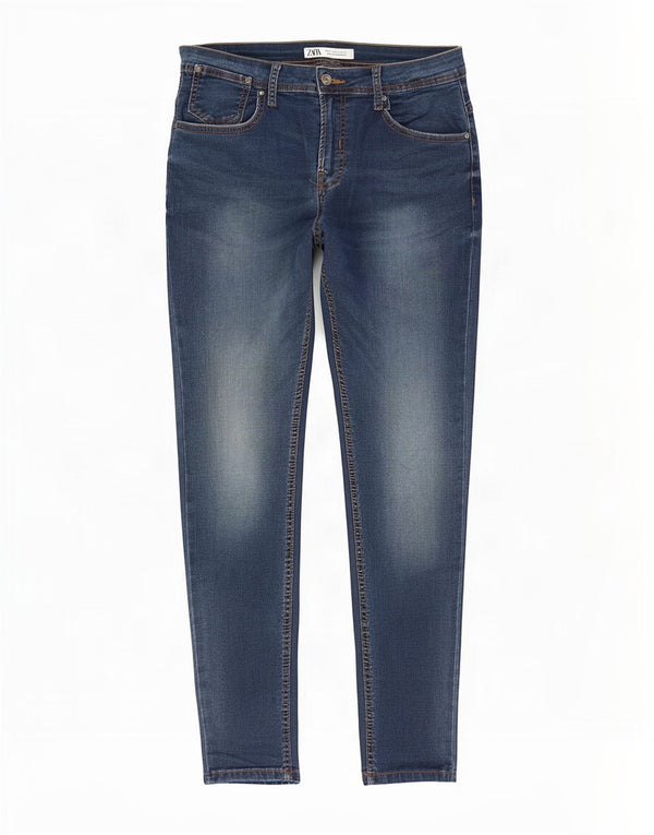 Мужские узкие джинсы Zara EU 42, большие W32 L29, синие, хлопок