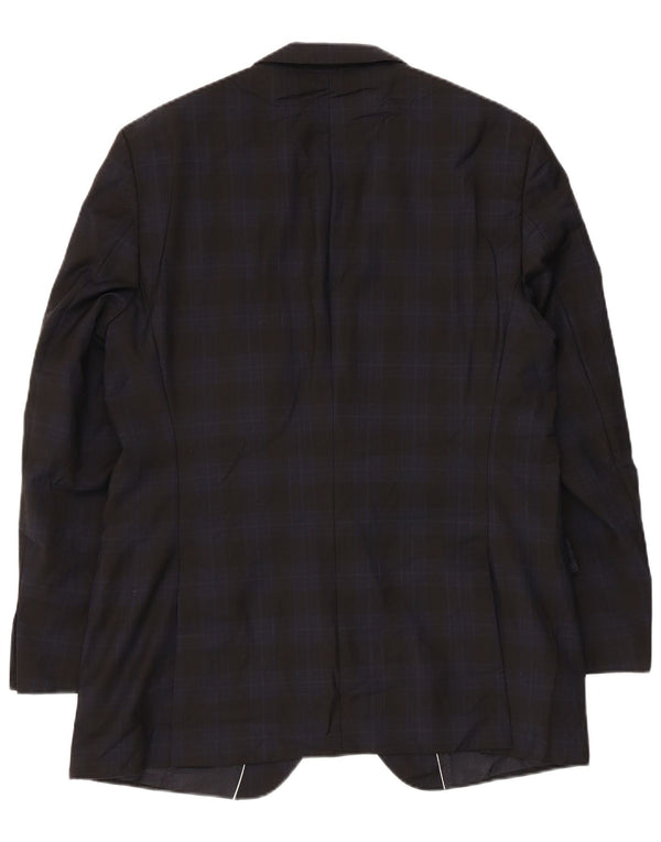 Мужской пиджак Hugo Boss с 2 пуговицами EU 52 XL Темно-синий в клетку из натуральной шерсти