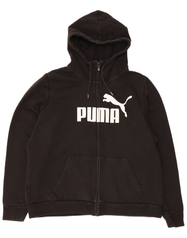 Женский свитер с капюшоном на молнии с графическим рисунком Puma UK 20 2XL, черный хлопок