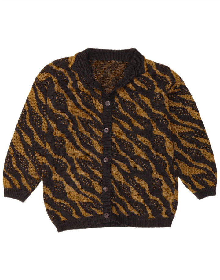 Женский свитер-кардиган VINTAGE UK 16, большой черный в полоску