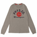 CHAMPION Boys Graphic Top Long Sleeve 13-14 Years XL Grey