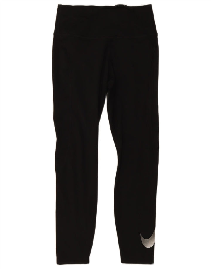 Женские леггинсы с рисунком Nike Dri Fit UK 10, маленькие черные, полиэстер