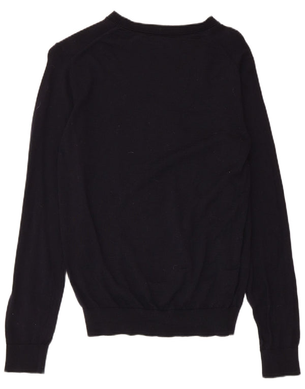 Женский свитер с вырезом «лодочка» REISS UK 12, средний темно-синий, шерсть