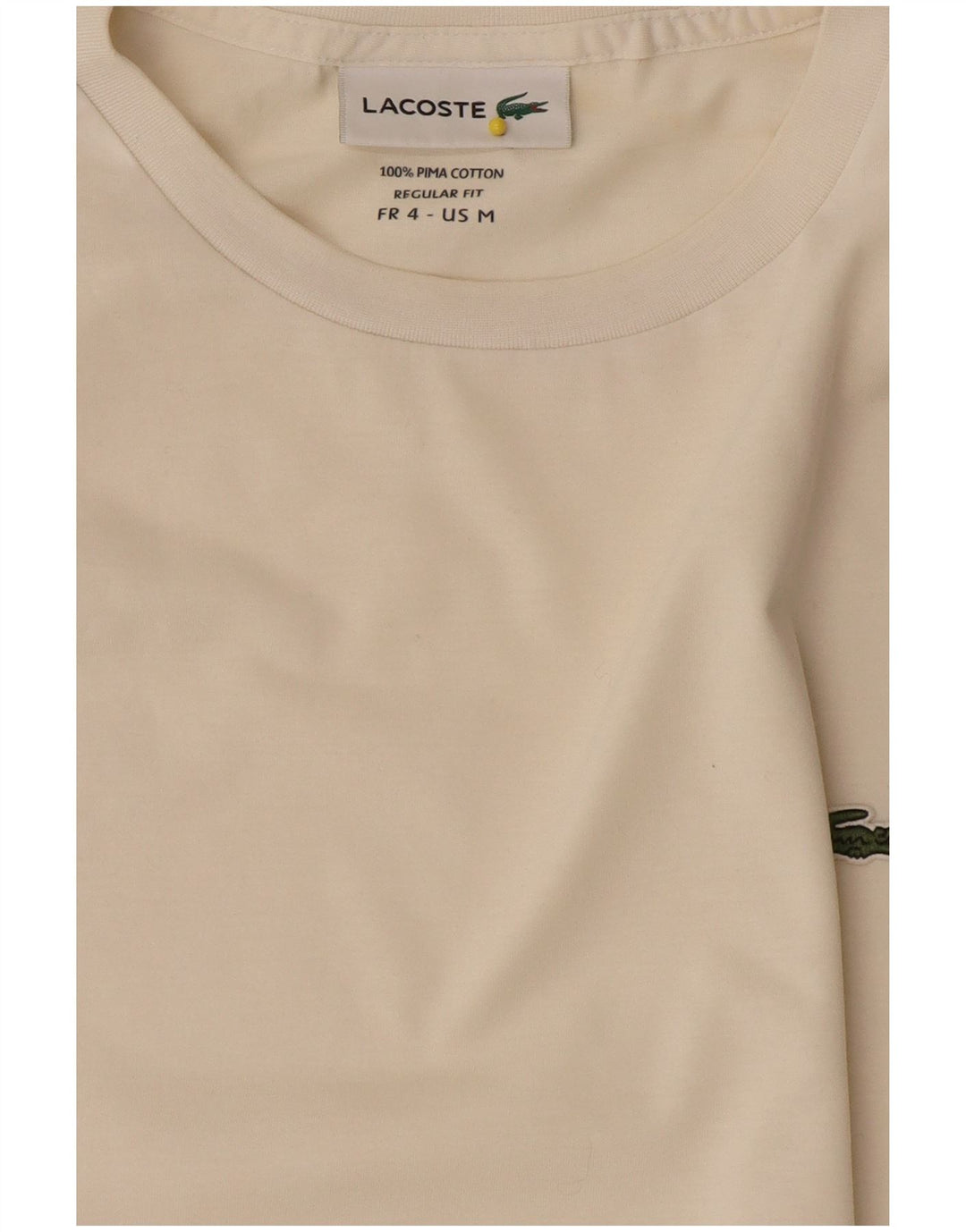 Lacoste Женская футболка обычного кроя, размер 4, средний, белый, хлопковый